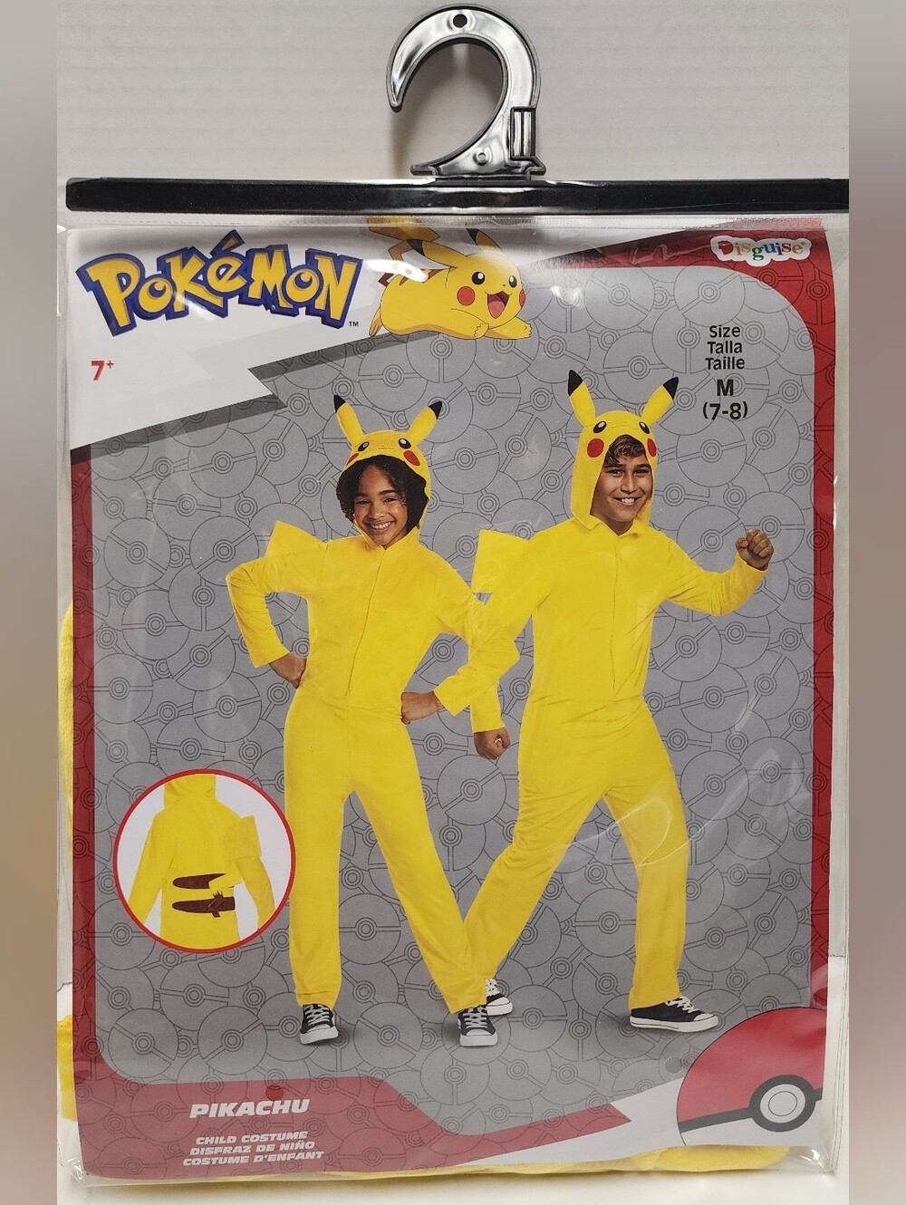 M (7-8) Boy Girl Kids Pokémon Pikachu Costume Toddler Yellow Jumpsuit Tail New